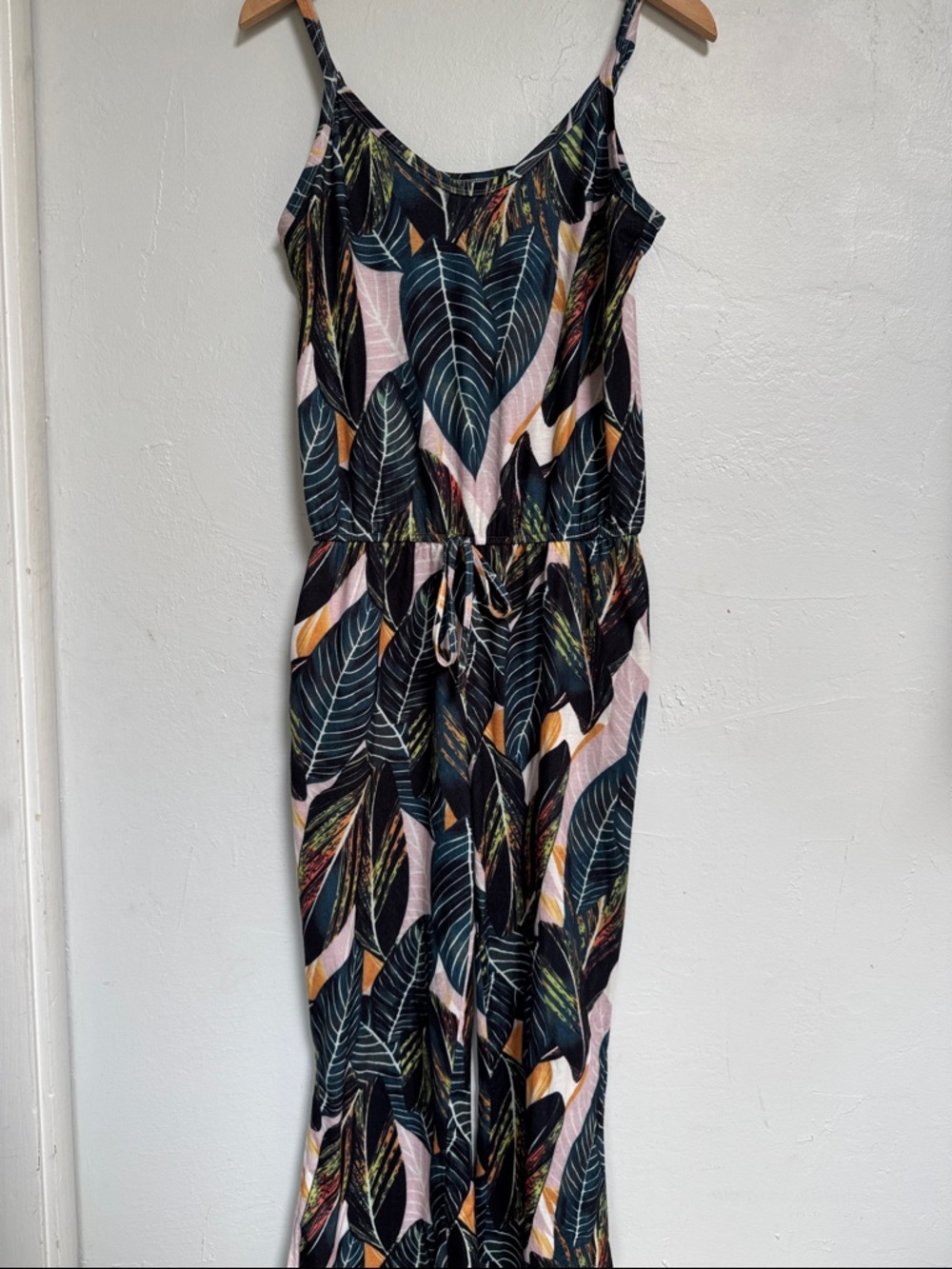 Tropical Leaf Print Romper